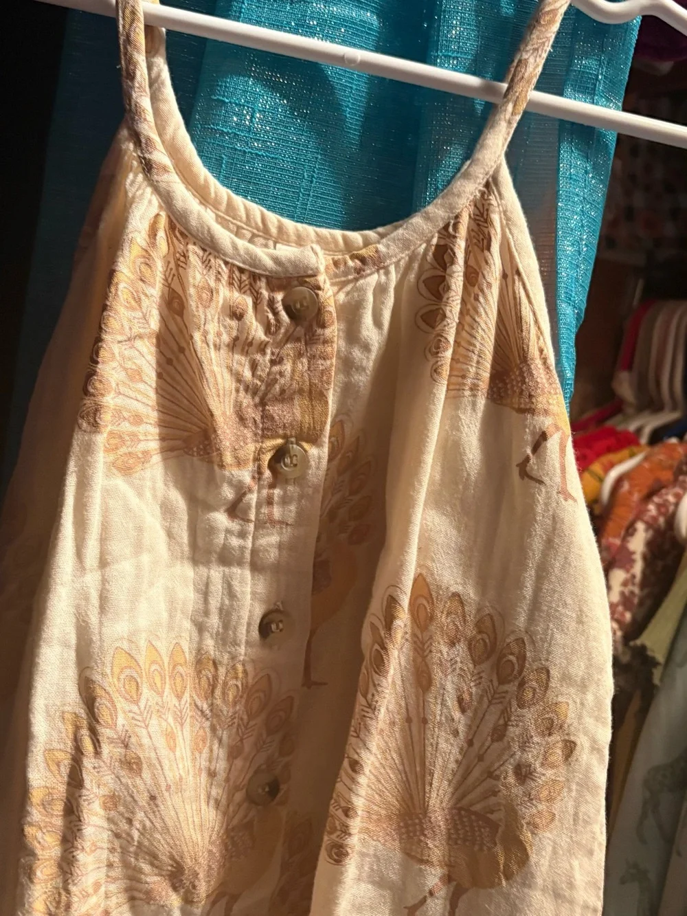 Kate Quinn size 4t gauze sleeveless pocket tunic dress peacocks